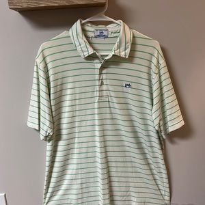 Southern Tide Men’s Polo - White & Green - Sz L
